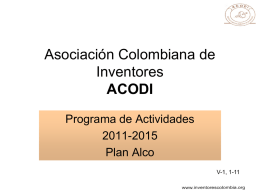 Programa de Actividades ACODI 2011-2015