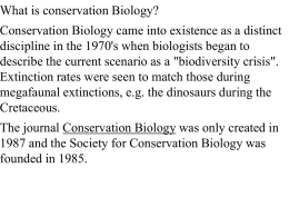 Introduction to Biogeography and Conservation Biology
