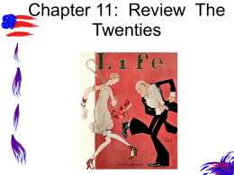 Chapter 11 The Twenties