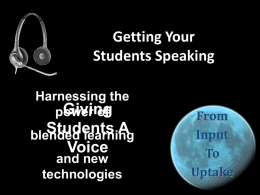 Speaking - ELT and Technology