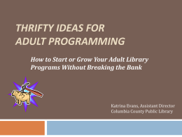 Thrifty Ideas for Adult Programming