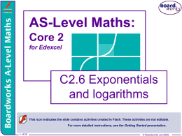 C2.6 Exponentials and logarithms