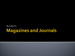 Magazines and Journals
