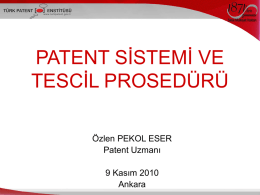 patent sistemi ve tescil prosedürü