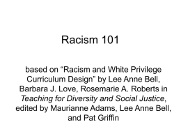 Racism 101 - community accountability +transformative justice