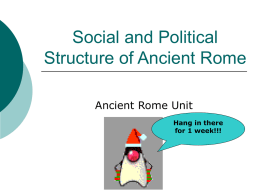 Social and Political Structure of Ancient Rome