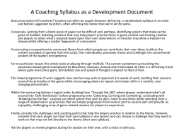 Developing a Coaching Syllabus