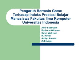Pengaruh Bermain Game Terhadap Indeks Prestasi Belajar