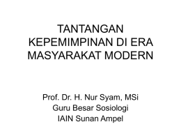 tantangan kepemimpinan - Prof. Dr. Nur Syam, M.Si