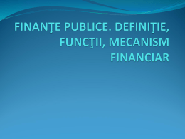 finanţe publice. definiţie, funcţii, mecanism financiar - Buget