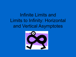 Infinite Limits and Limits to Infinity: Horizontal and