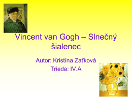 Vincent van Gogh – Slnečný šialenec