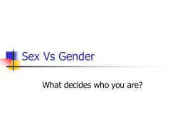 Sex Vs Gender