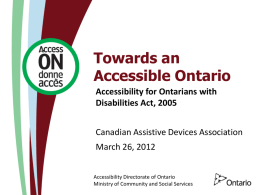 Towards an Accessible Ontario Presentation