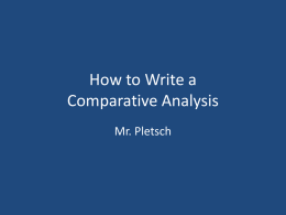How to Write a Comparative Analysis