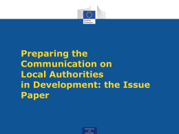 Preparing the Communication on Local Authorities in Development