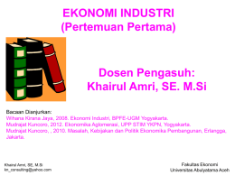 Khairul Amri, SE. M.Si Metodologi Ekonomi Industri