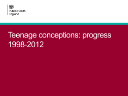 Teenage conceptions: progress charts 1998-2012