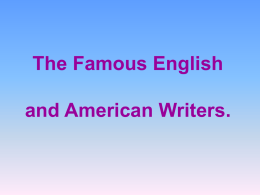 The Famous English and American Writers. William Shakespeare