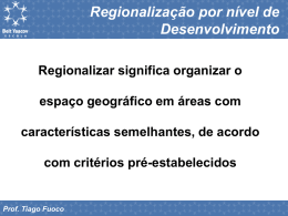 Regionalização por nível de Desenvolvimento