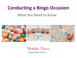 Module Three Conducting A Bingo Occasion