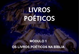 livros poéticos - Nova Igreja Batista