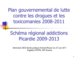 Schéma régional addictions Picardie 2009-2013