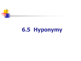 6.5 Hyponymy