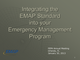Integrating EMAP Standards into EM Programs 01 30 13