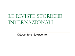 le riviste storiche internazionali