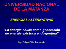 Energía Eólica - Universidad Nacional de La Matanza