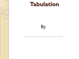 Presentation Tabulation