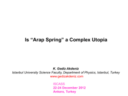 Is “Arap Spring” a Complex Utopia