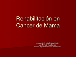 Rehabilitación en cáncer de mama 2013