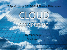 Cloud computing - VCE IT Lecture Notes