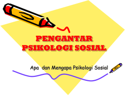 Psikologi Sosial Pertemuan 1