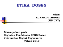 etika dosen cpns - Universitas Negeri Yogyakarta