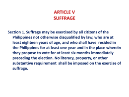 ARTICLE V SUFFRAGE