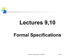 Formal Specification