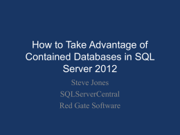 How to Take Advantage of Contained Databases in SQL Server 2012