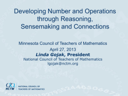 NCTM Overview for ASSM - Minnesota Council of Teachers of