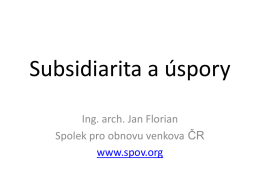 Ing. arch. Jan Florian - SPOV