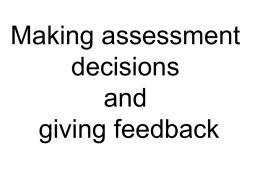 A Guide to Assessment and Quality Assurance