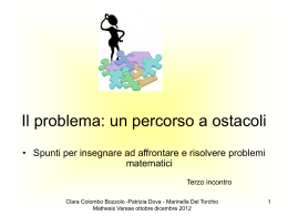 Il problema: un percorso a ostacoli