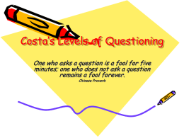 Costa`s Levels of Questioning