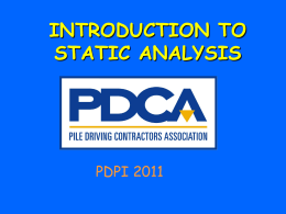 chapter 9 - static analysis - Pile Driving Contractors Association