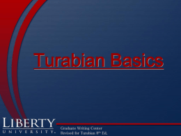 Turabian Basics - Liberty University