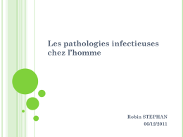 UE2.5S3 06-12-11 Les pathologies infectieuses chez l`Homme
