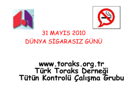 Sigara ve Kadın, Türk Toraks Derneği, 31.05.2010
