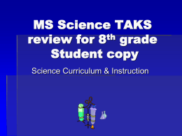 MS Science TAKS review for 8th grade